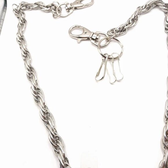 Single Layer Heavy Chainmail Pants Or Wallet Siver Tone Chain 35" - Picture 10 of 10